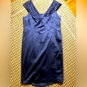 Jones New York Women’s Size 16 Navy Blue Fancy Cocktail Dress Below Knees